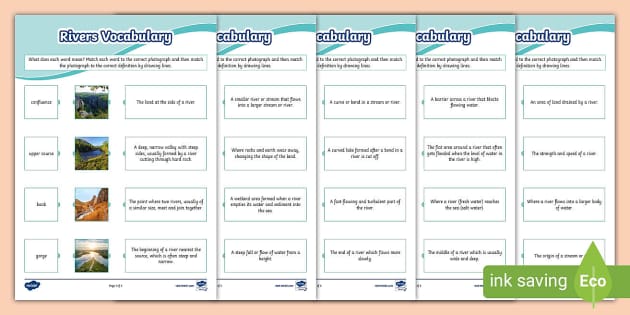 Rivers Vocabulary Activity (teacher Made) - Twinkl