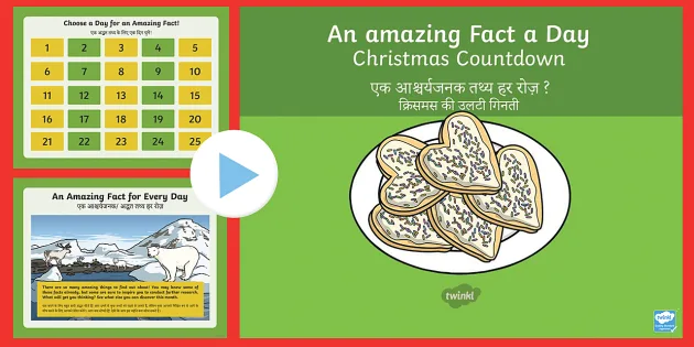 Amazing Fact Of The Day Countdown To Christmas Powerpoint English Hindi