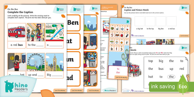 2b On The Bus: Resource Pack - Twinkl Rhino Readers - Twinkl