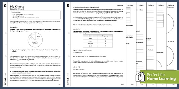 interpreting pie chart worksheets maths resources