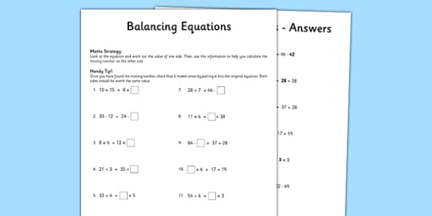Year 5 Balancing Equations Worksheet Teacher Made 