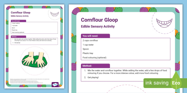 Cornflour Gloop Edible Sensory Recipe (Teacher-Made)