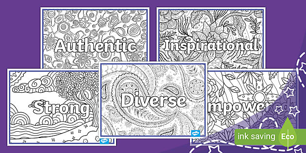 International Women's Day Empowering Mindfulness Colouring Pages