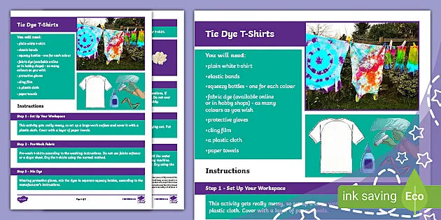 Circle Pattern Tie-Dye T-Shirt craft activity guide