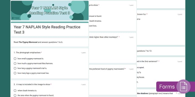 FREE! - Year 7 NAPLAN Style Reading Practice Test 3 - Twinkl