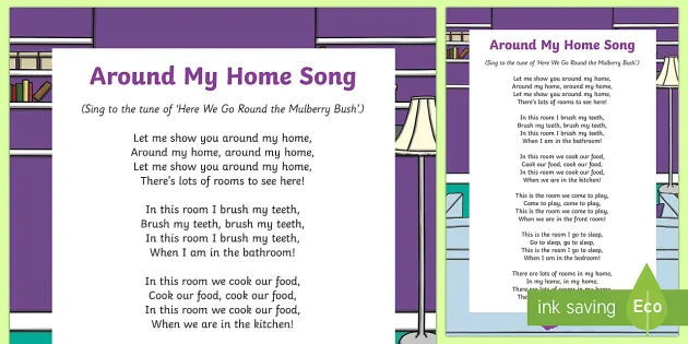 ♫ The rooms in a house song for kids (with spelling).♩ ♪ 