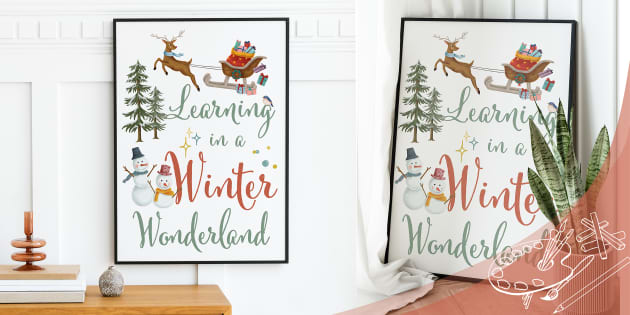 Winter Wonderland Classroom Decorations or Party Pack - Poster and Banner  Set