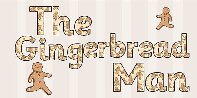 The Gingerbread Man Themed Display Lettering - gingerbread man