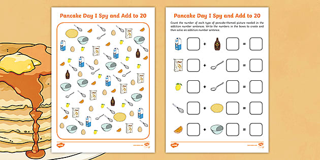 Pancake Day I Spy and Add to 20