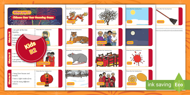 ESL What Am I Chinese New Year Guessing Game Cards Kids B2