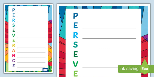 Perseverance Acrostic Poem Template,perseverance poem