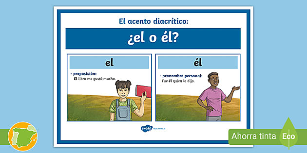 Póster El Acento Diacrítico ¿el O él Teacher Made 