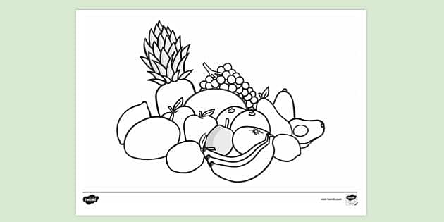 Premium Vector | Simple fruit drawing in black and white for colouring book