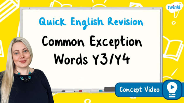 FREE! - Common Exception Words Y3/Y4 | KS2 English Concept Video