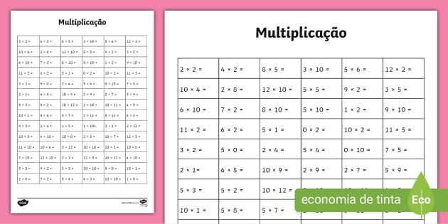 Atividades de Multiplicação 3º ano