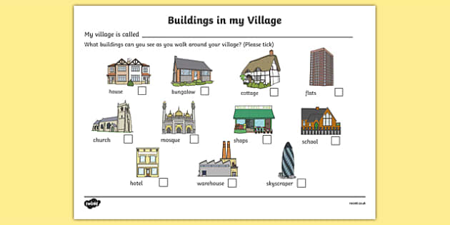 free-buildings-in-my-village-worksheet-teacher-made