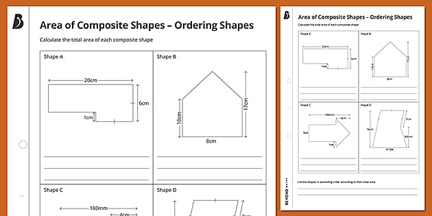 👉 Area of Composite Shapes – Ordering Shapes | KS3 Maths