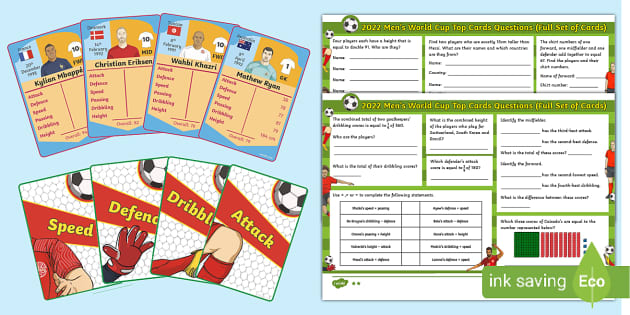 👉 KS2 Men's World Cup 2022 Top Card Maths Questions