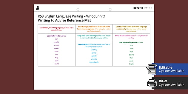 writing-to-advise-checklist-ks3-non-fiction-unit-beyond