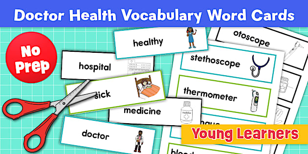 Doctor Health Vocabulary Word Cards for Dramatic Play