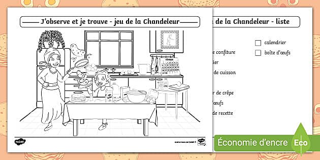 J'observe et je trouve - jeu de la Chandeleur (teacher made)