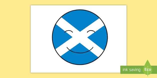 😊 Emoji Display Cut-Out - Scottish Flag Poster - Twinkl