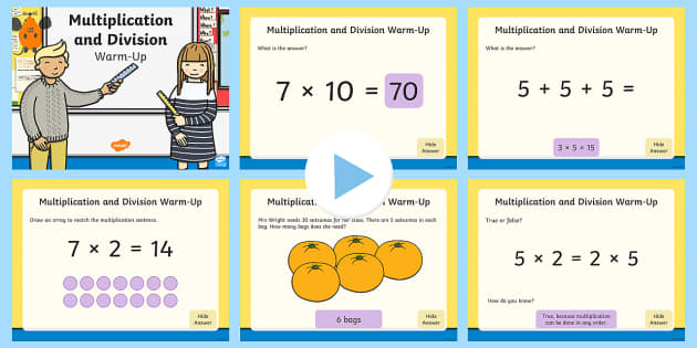 multiplication and division powerpoint maths warm ups