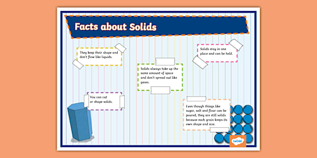 Fun Facts about Solids Display Poster (teacher made)