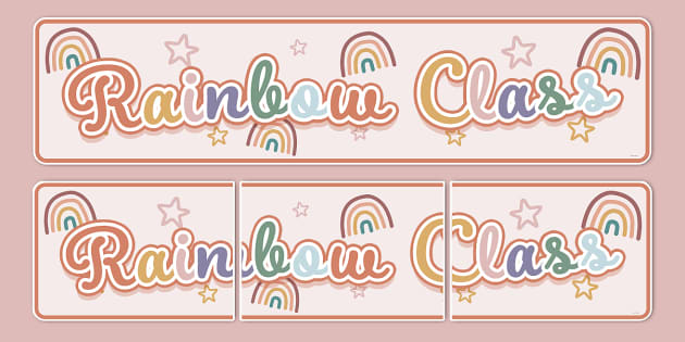 Muted Rainbow-Themed Rainbow Class Display Banner - Twinkl