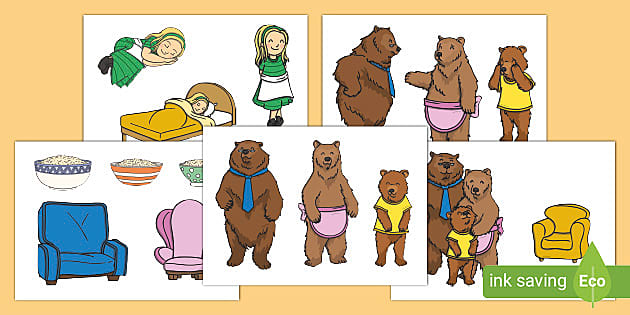 Goldilocks and the Three Bears Story Cut-Outs PDF - Twinkl