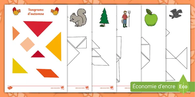 tangram -Nido - langage - matériel montessori - jeux éducatif -  apprentissages bébé