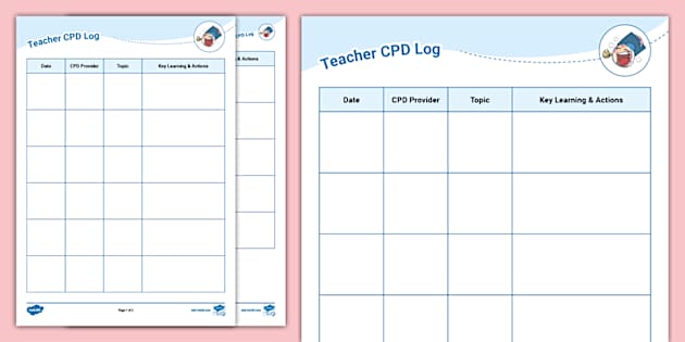 My Teaching File: Teacher CPD Log (professor feito) - Twinkl