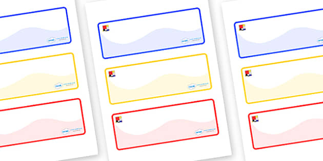 Mondrian Themed Editable Drawer-Peg-Name Labels (Colourful)