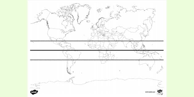 Blank World Map With Equator And Tropics Equator Map (Teacher Made)