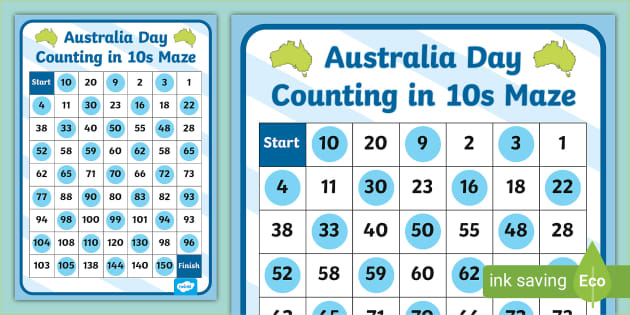 Counting by 10's Maze