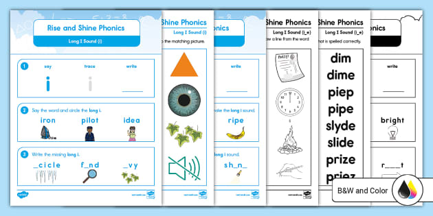 Rise and Shine Phonics: Long I Sound Activity (teacher made)
