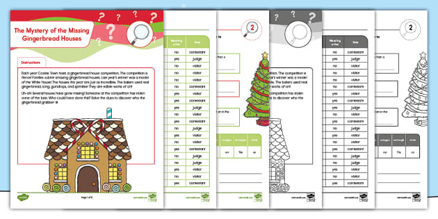 Second Grade The Mystery Of The Missing Gingerbread Houses Math Project