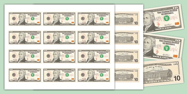 blank 10 dollar bill