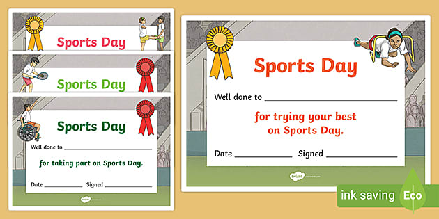 Sports Day Certificate Templates | KS1 Resources - Twinkl