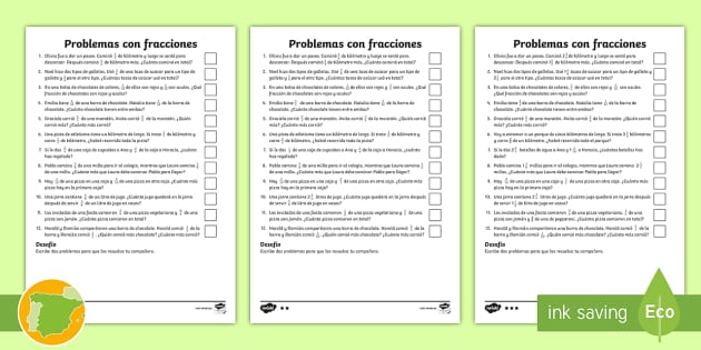 Ficha De Actividad: Problemas Con Fracciones (teacher Made)