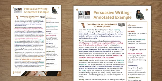 Persuasive Writing Poster - Annotated Example (teacher made)