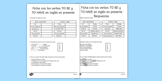 Exercícios de inglês com o verbo to be : Am, is, Are, Was, Were