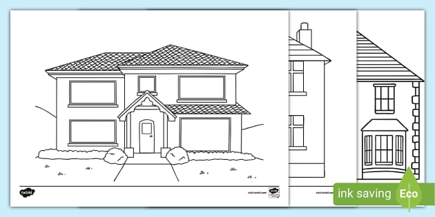 House Colouring Page for Kids | Colouring Sheet - Twinkl