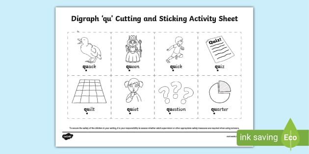 Digraph 'qu' Activity Sheet (teacher made) - Twinkl