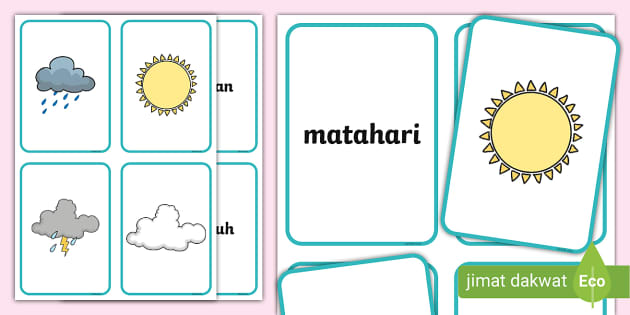 Aktiviti Memadankan Gambar Dengan Perkataan - Cuaca - Twinkl