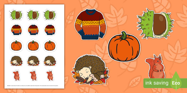 Small Autumn Display Cut-Outs (teacher made) - Twinkl