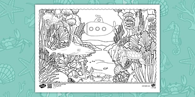 under the sea coloring page