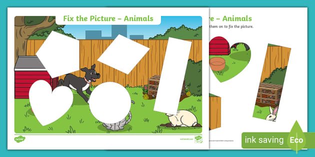 Animals Fix the Picture Activity | Twinkl (teacher made)