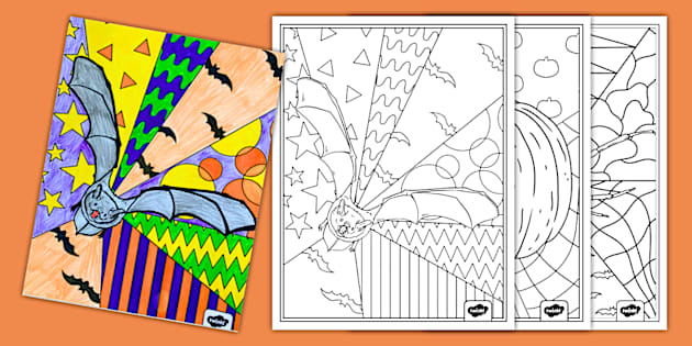 Halloween Pop Art Worksheet (teacher made) - Twinkl