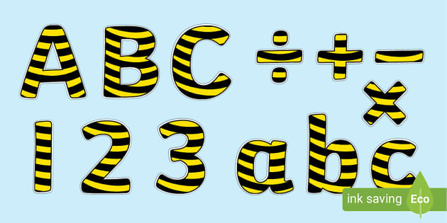 Bee Stripes Display Lettering (teacher made) - Twinkl